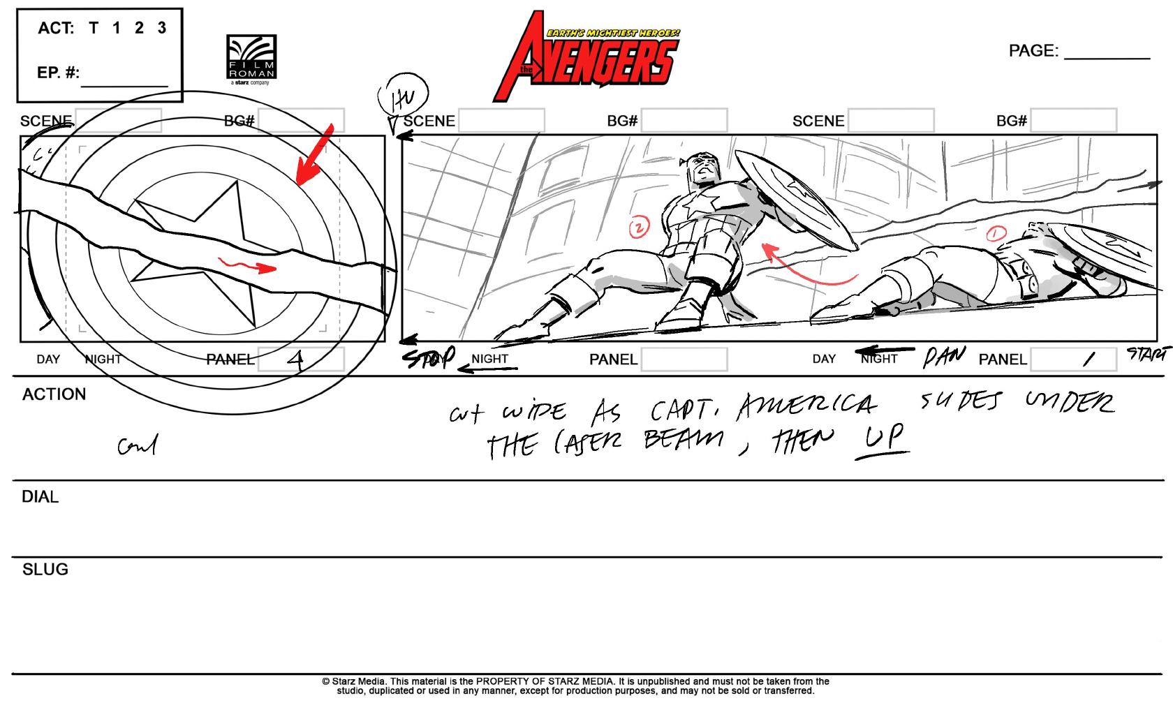 Avengers: Earth's Mightiest Heroes storyboard
