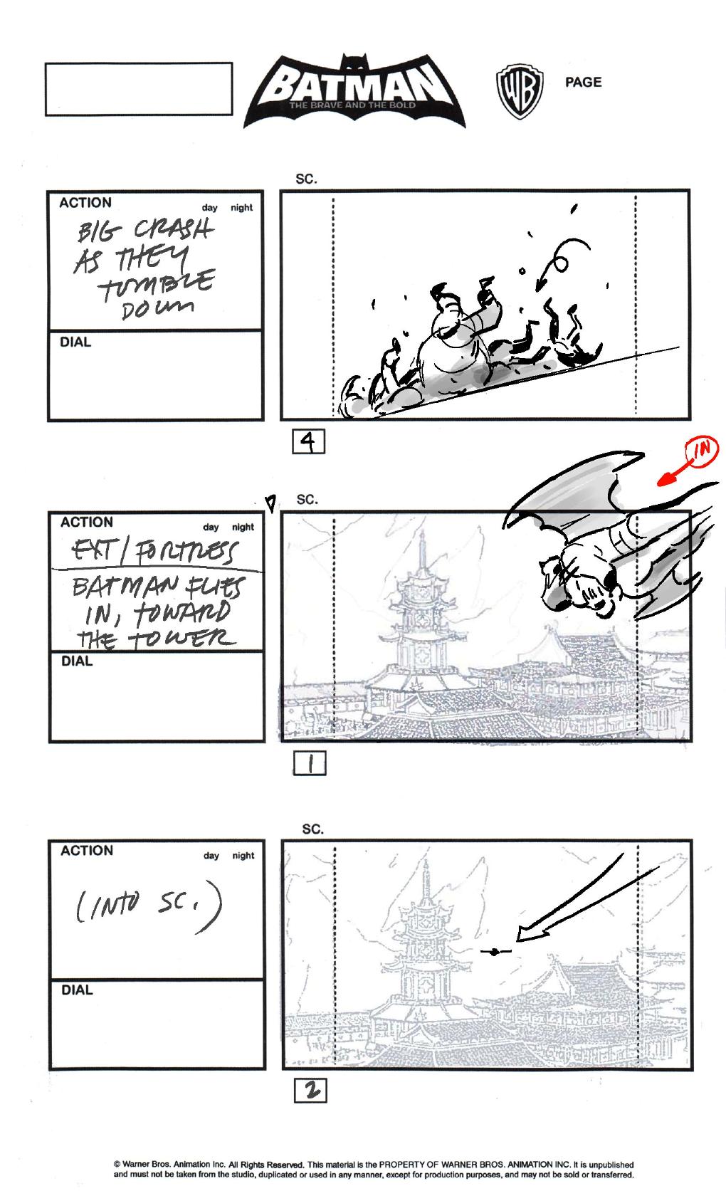 Batman: The Brave and the Bold storyboard