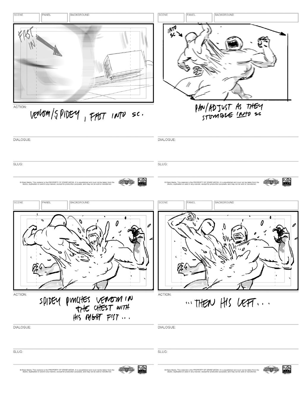 Ultimate Spider-Man storyboard